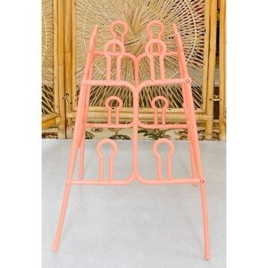 Vintage 80s Yaffa Peach Pink Plastic Shoe Organizer Retro Decor